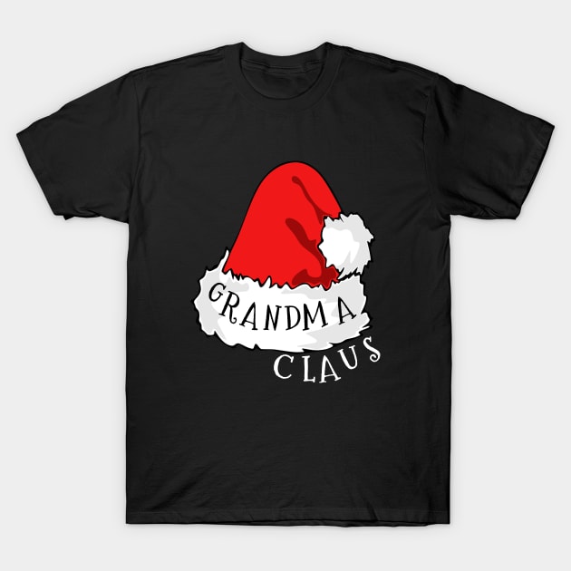 Grandma Claus Santa Hat Christmas Matching Family Pajama T-Shirt by PowderShot